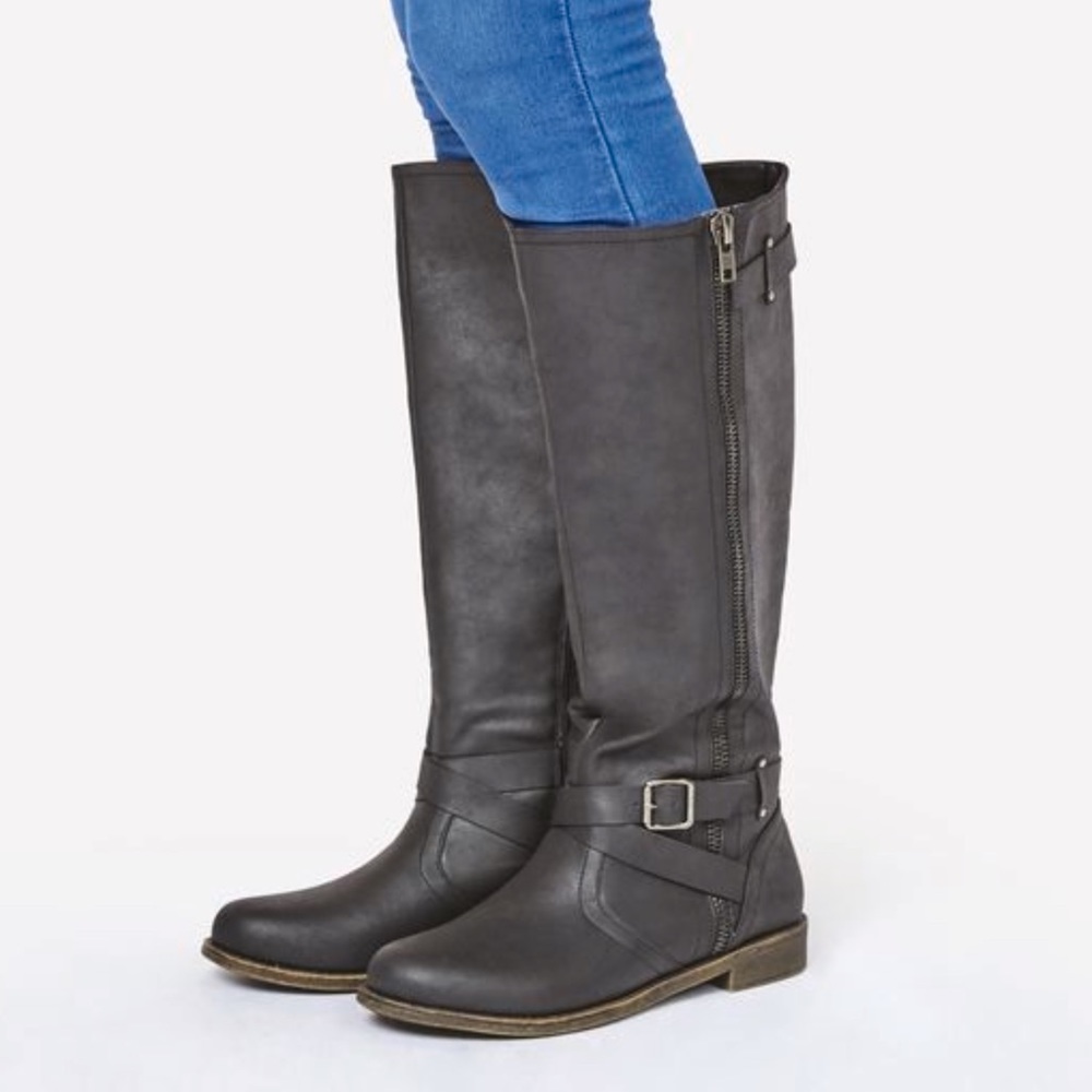 JustFab ‘Rufina’ Wide FauxLeather Tall Riding Boot